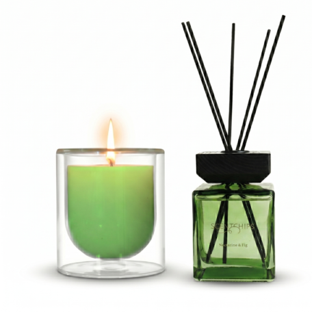 Set cadeau vert espoir & tranquillité (bougie parfumée et bâtonnets parfumés)
