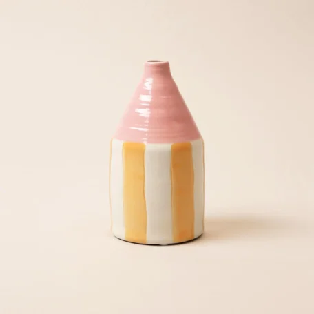 Vase en porcelaine orange/rose