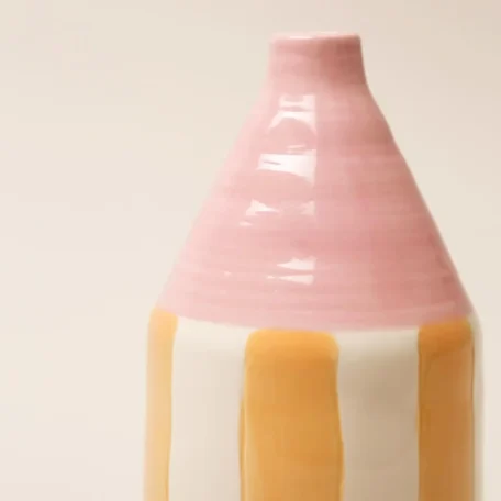 Vase en porcelaine orange/rose