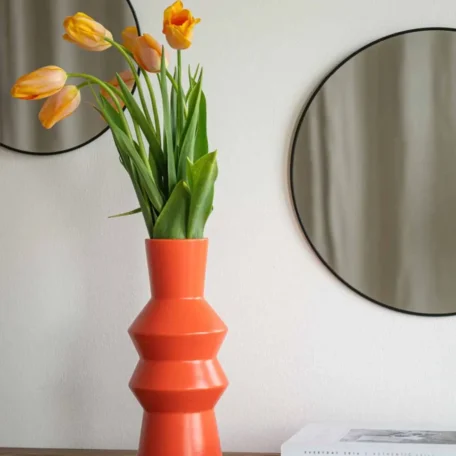 Grand vase en céramique orange