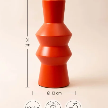 Grand vase en céramique orange