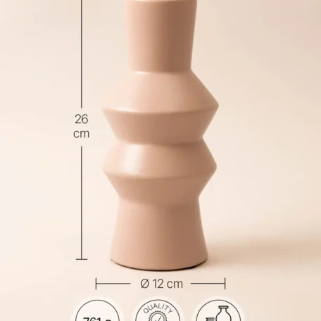 Vase en céramique, couleur vieux rose, Ø 12 cm