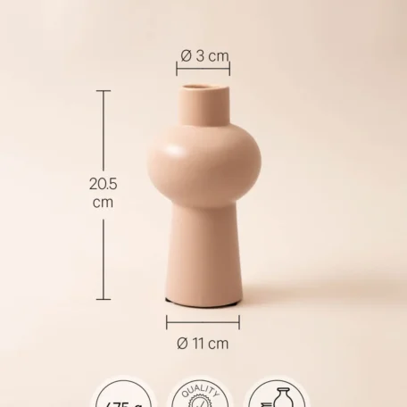 Vase en céramique, couleur vieux rose, Ø 11 cm