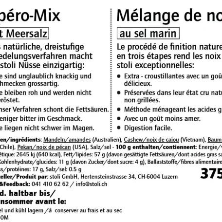 Drahtbügelglas Apéro-Mix Meersalz 375 g stoli