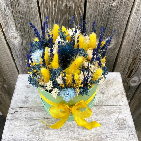Boîte à fleurs «jaune-bleu»