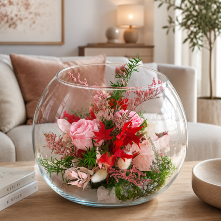 Arrangement in einer Glasschale 