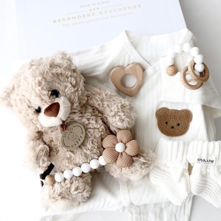 Coffret cadeau pour bébé Teddy Lou Blanc - Ourson clair