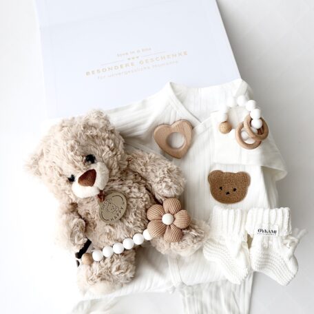Coffret cadeau pour bébé Teddy Lou Blanc - Ourson clair
