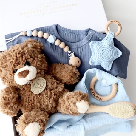 Coffret cadeau pour bébé Teddy Lou – Little Star Bleu
