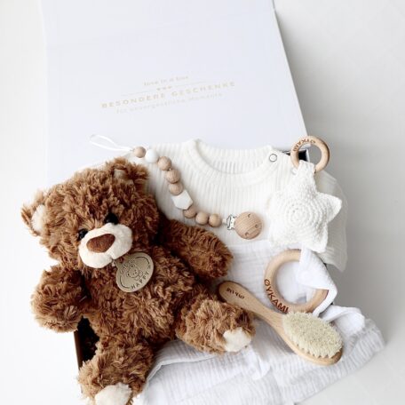 Coffret cadeau pour bébé Teddy Lou – Little Star Blanc - ours foncé