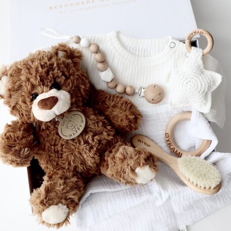 Coffret cadeau pour bébé Teddy Lou – Little Star Blanc - ours foncé