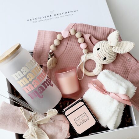Coffret cadeau maman & bébé « Malmö » rose