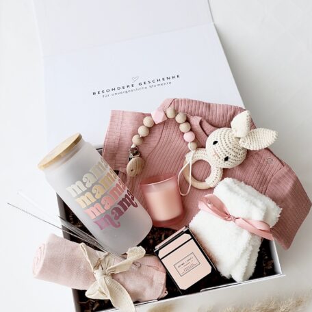 Coffret cadeau maman & bébé « Malmö » rose