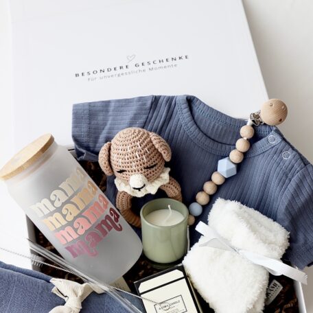 Coffret cadeau maman & bébé « Oslo » bleu