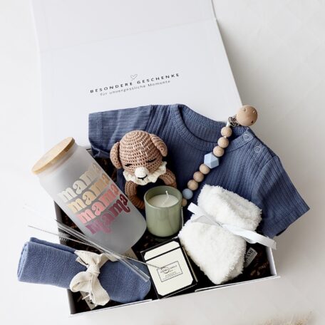 Coffret cadeau maman & bébé « Oslo » bleu
