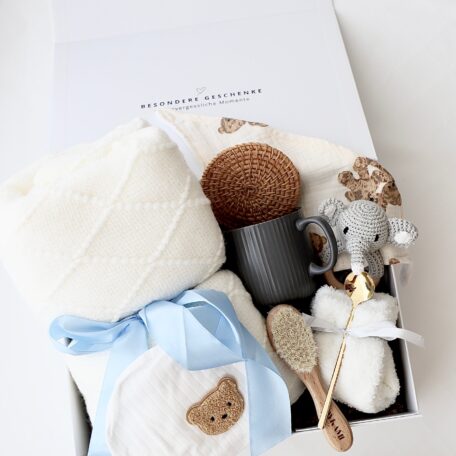 Coffret cadeau maman & bébé « Stockholm » bleu
