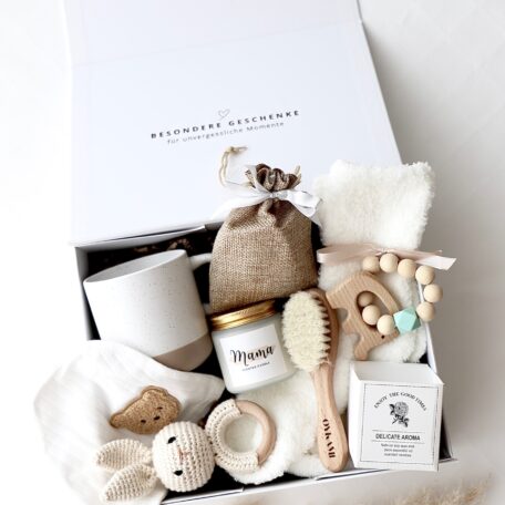 Coffret cadeau « Stockholm » pour maman et bébé, blanc