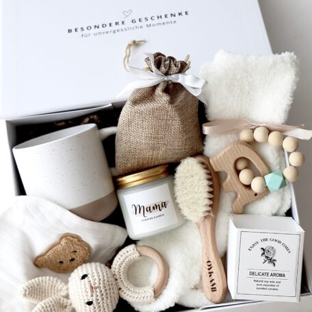 Coffret cadeau « Stockholm » pour maman et bébé, blanc