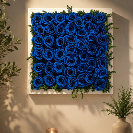 Blauer Rosenrahmen