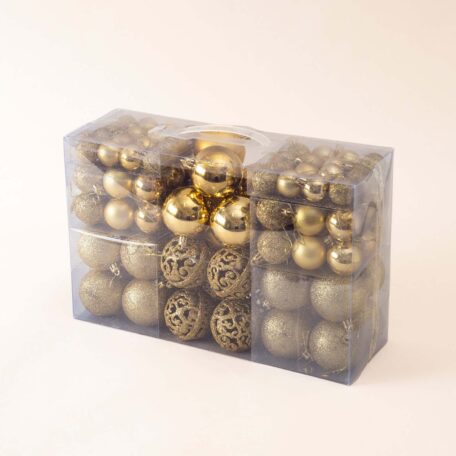 Décorations pour sapin de Noël, boules de Noël - dorées, 100 pièces.