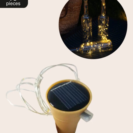 LED Solar Flaschenlichter / Korken Lichterketten, Warmweiss, 10 Stk.