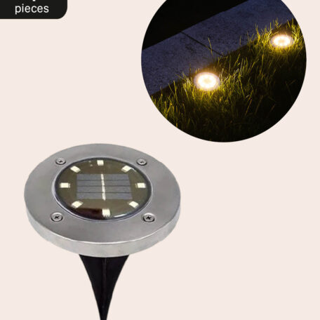 Wasserfeste Solar LED Lampe / Webgeleuchtung aus Edelstahl, 4 Stk.