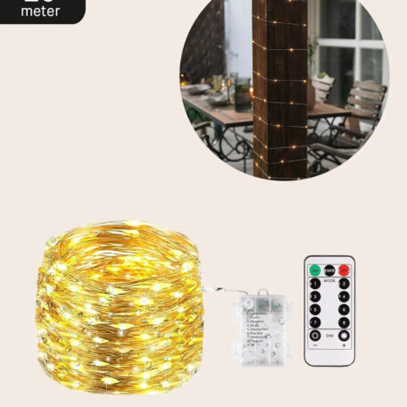 LED Draht Lichterkette mit 8 Modi - Warmweiss, 20 m