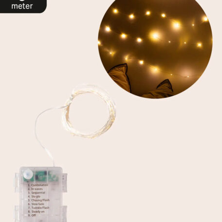 LED Draht Lichterkette Beleuchtung 8 Modi - Warmweiss, 5m