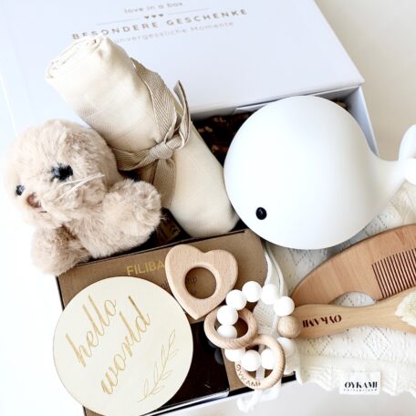 Boîte cadeau bébé blanche