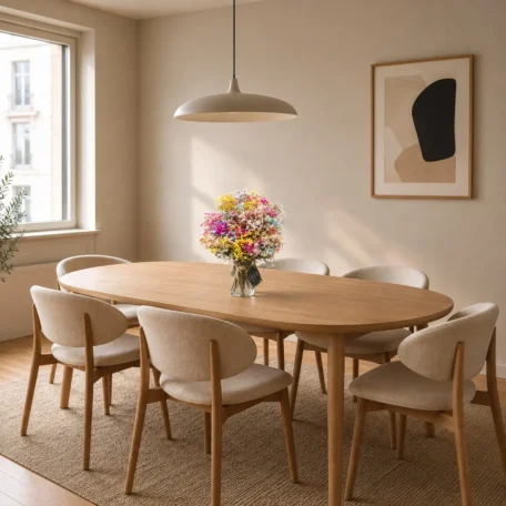 Bouquet de fleurs séchées « Rainbow » à base de gypsophile, avec vase