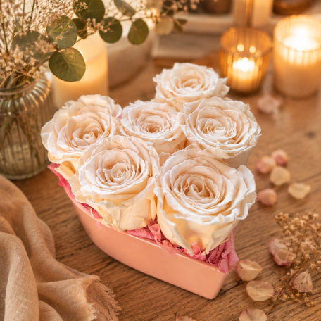 Coffret de roses « La douceur d'un cœur »