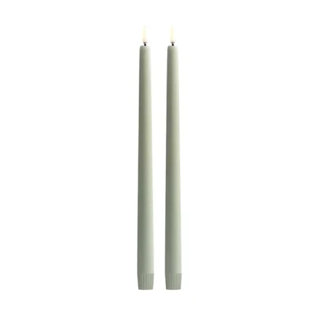 LED-Stabkerze, Sage grün, glatt, 2er-Pack