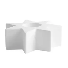 Étoile en céramique, bougeoir, blanc nordique, 7,5 x 3 cm