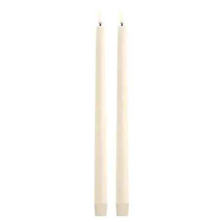 LED-Stabkerze, Vanille, glatt, 2er-Pack